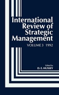 Cover: International Review of Strategic Management 1992, Volume 3 - Wiley