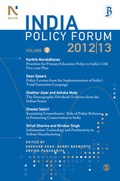 Cover: India Policy Forum 2012-13 - SAGE Publications India Pvt Ltd