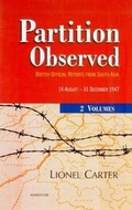 Cover: Partition Observed - Manohar Publishers and Distributors