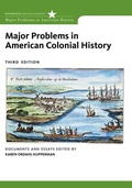 Cover: Major Problems in American Colonial History - Wadsworth Publishing Co Inc