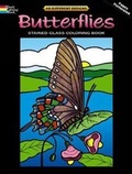 Cover: Butterflies Stained Glass Coloring Book - Dover Publications Inc.