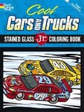 Cover: Cool Cars and Trucks Stained Glass Jr. Coloring Book - Dover Publications Inc.