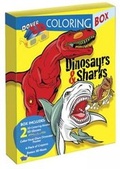 Cover: Dinosaurs and Sharks 3-D Coloring Box - Dover Publications Inc.