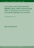 Cover: Serving Time Or Serving The Community - University Press of Southern Denmark