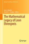 Cover: The Mathematical Legacy of Leon Ehrenpreis - Springer