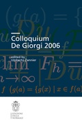 Cover: Colloquium De Giorgi 2006 - Scuola Normale Superiore