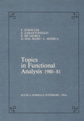 Cover: Topics in functional analysis 1980-81 - Scuola Normale Superiore