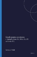 Cover: Greek poems on stones - Brill