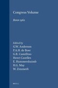 Cover: Congress Volume Bonn 1962 - Brill