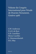 Cover: Volume du Congres International pour l'etude de l'Ancien Testament, Geneve 1966 - Brill