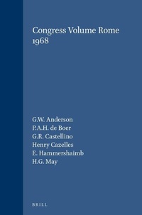Enlarge image Cover: Congress Volume Rome 1968 - Brill