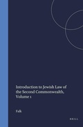 Cover: Introduction to Jewish Law of the Second Commonwealth, Volume 1 - Brill