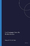Cover: Lost languages from the Mediterranean - Brill