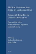 Cover: Panels of the World Sanskrit Conference (VIIth) / Medical Literature from India, Sri Lanka and Tibet /Rules and remedies in Classical Indian Law - Brill