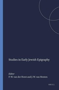 Cover: Studies in Early Jewish Epigraphy - Brill