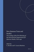 Cover: New Qumran Texts and Studies - Brill