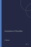 Cover: Interpolation in Thucydides - Brill