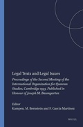 Cover: Legal Texts and Legal Issues - Brill