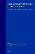 Cover: East and West: Modes of Communication - Brill