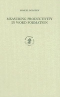 Cover: Measuring Productivity in Word Formation - Brill