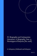 Cover: IV. Biography and Antiquarian Literature, A. Biography. Fasc. 3. Hermippos of Smyrna [No. 1026] - Brill