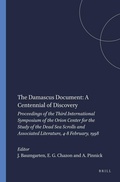 Cover: The Damascus Document: A Centennial of Discovery - Brill