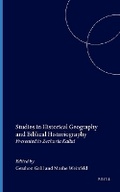 Cover: Studies in Historical Geography and Biblical Historiography - Brill