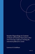 Cover: Semitic Papyrology in Context - Brill