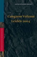 Cover: Congress Volume Leiden 2004 - Brill