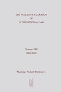 Cover: The Palestine Yearbook of International Law, Volume 13 (2004-2005) - Martinus Nijhoff
