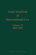Cover: Asian Yearbook of International Law, Volume 12 (2005-2006) - Martinus Nijhoff