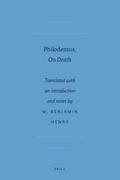 Cover: Philodemus, On Death - Brill