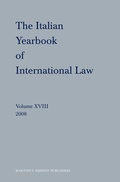 Cover: The Italian Yearbook of International Law, Volume 18 (2008) - Martinus Nijhoff