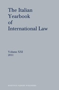 Cover: The Italian Yearbook of International Law, Volume 21 (2011) - Martinus Nijhoff