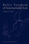 Cover: Baltic Yearbook of International Law, Volume 12 (2012) - Martinus Nijhoff