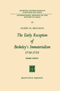 Cover: The Early Reception of Berkeley's Immaterialism 1710-1733 - Springer