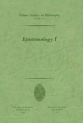 Cover: Epistemology I - Kluwer Academic Publishers