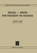 Cover: Hegel-From Foundation to System - Springer