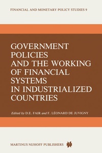 Enlarge image Cover: Government Policies and the Working of Financial Systems in Industrialized Countries - Springer