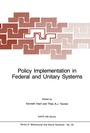 Cover: Policy Implementation in Federal and Unitary Systems - Springer