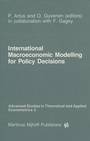 Cover: International Macroeconomic Modelling for Policy Decisions - Springer