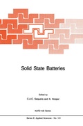 Cover: Solid State Batteries - Springer