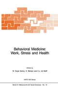 Cover: Behavioral Medicine: Work, Stress and Health - Kluwer Academic Publishers