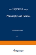 Cover: Philosophy and Politics - Kluwer Academic Publishers