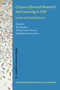 Cover: Corpus-Informed Research and Learning in ESP - John Benjamins Publishing Co