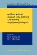 Cover: Applying priming methods to L2 learning, teaching and research - John Benjamins Publishing Co