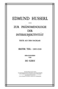 Cover: Zur Ph&auml;nomenologie der Intersubjektivit&auml;t - Kluwer Academic Publishers