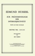 Cover: Zur Ph&auml;nomenologie der Intersubjektivit&auml;t - Kluwer Academic Publishers