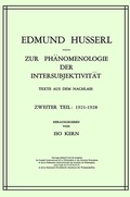 Cover: Zur Ph&auml;nomenologie der Intersubjektivit&auml;t - Kluwer Academic Publishers