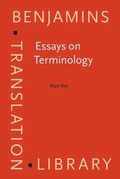 Cover: Essays on Terminology - John Benjamins Publishing Co